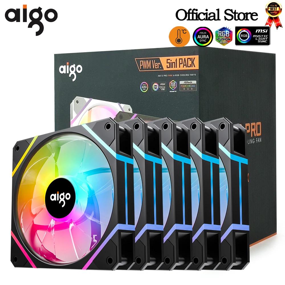 Aigo AM12PRO ǻ ̽ ǳ Ventoinha PC 120mm Rgb ǳ ŰƮ,   4  PWM CPU ð ǳ 3  5v argb 12cm